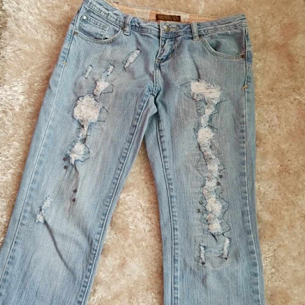 ZD Women's Jeans With Beaded Jeans